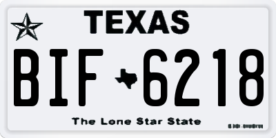 TX license plate BIF6218