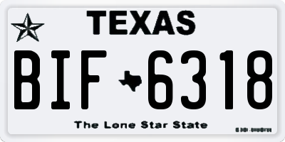 TX license plate BIF6318