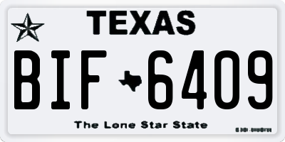 TX license plate BIF6409
