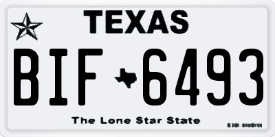 TX license plate BIF6493