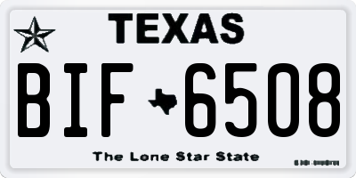 TX license plate BIF6508