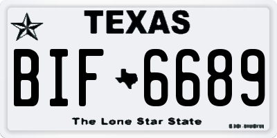 TX license plate BIF6689
