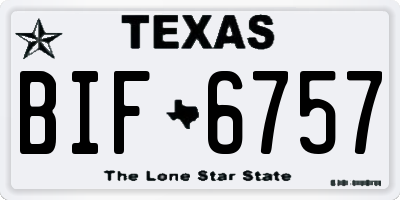 TX license plate BIF6757