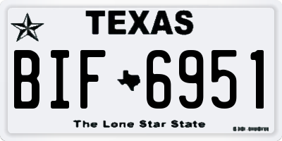 TX license plate BIF6951