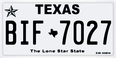 TX license plate BIF7027