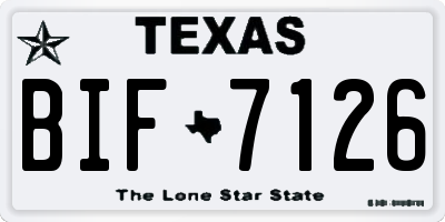 TX license plate BIF7126