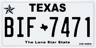 TX license plate BIF7471