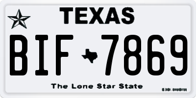 TX license plate BIF7869