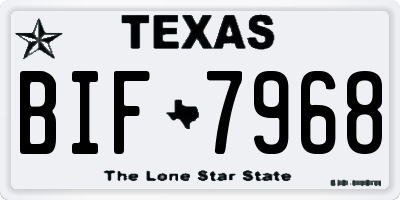 TX license plate BIF7968