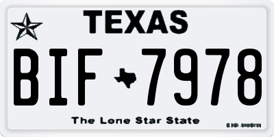 TX license plate BIF7978