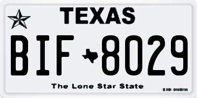 TX license plate BIF8029