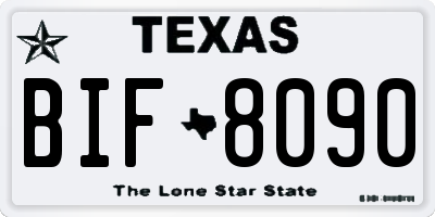 TX license plate BIF8090