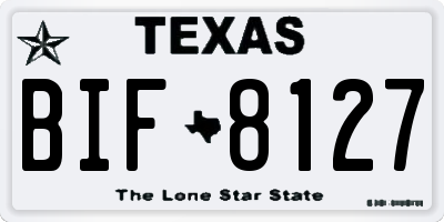 TX license plate BIF8127