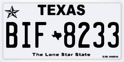 TX license plate BIF8233