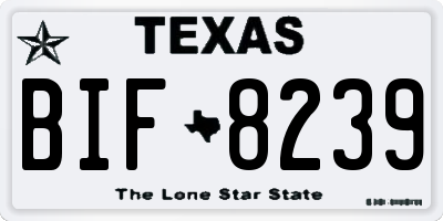 TX license plate BIF8239