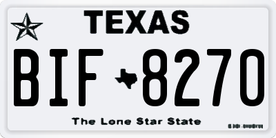 TX license plate BIF8270