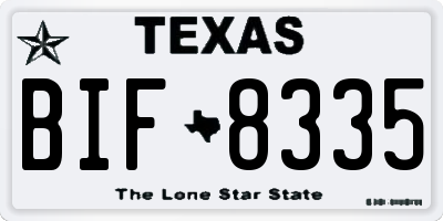 TX license plate BIF8335