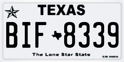 TX license plate BIF8339