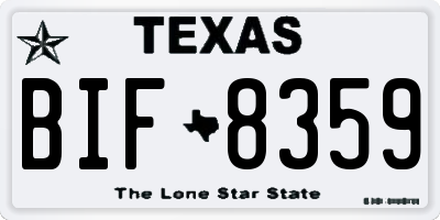 TX license plate BIF8359