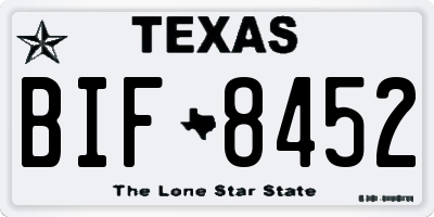 TX license plate BIF8452
