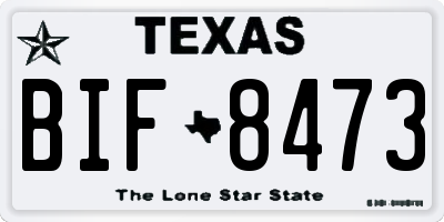TX license plate BIF8473