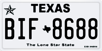 TX license plate BIF8688