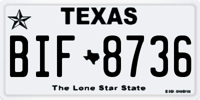 TX license plate BIF8736