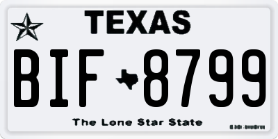 TX license plate BIF8799