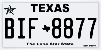 TX license plate BIF8877