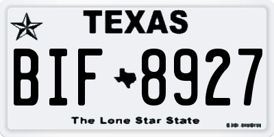 TX license plate BIF8927
