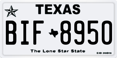 TX license plate BIF8950