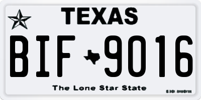 TX license plate BIF9016