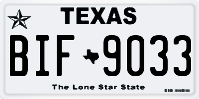 TX license plate BIF9033