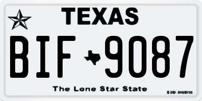 TX license plate BIF9087