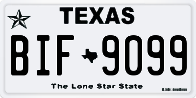 TX license plate BIF9099