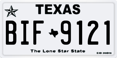 TX license plate BIF9121