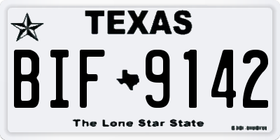 TX license plate BIF9142