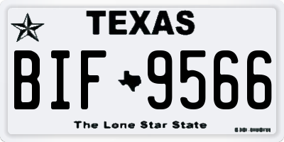 TX license plate BIF9566