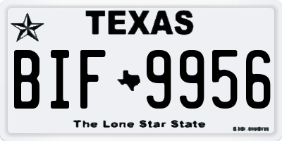 TX license plate BIF9956