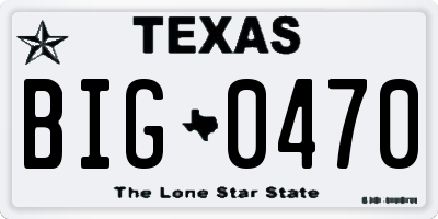TX license plate BIG0470
