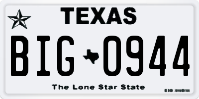 TX license plate BIG0944