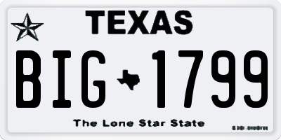TX license plate BIG1799