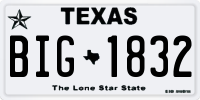 TX license plate BIG1832
