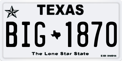 TX license plate BIG1870