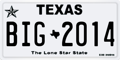 TX license plate BIG2014