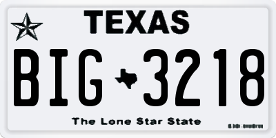 TX license plate BIG3218
