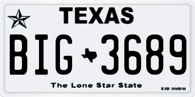 TX license plate BIG3689
