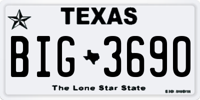 TX license plate BIG3690