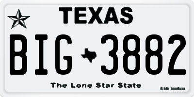 TX license plate BIG3882