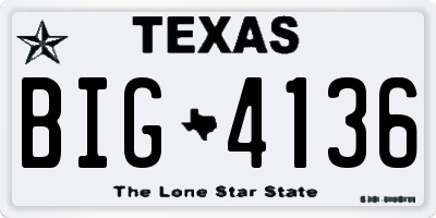 TX license plate BIG4136